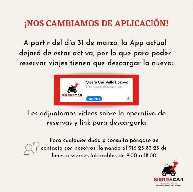 nueva APP SIERRACAR