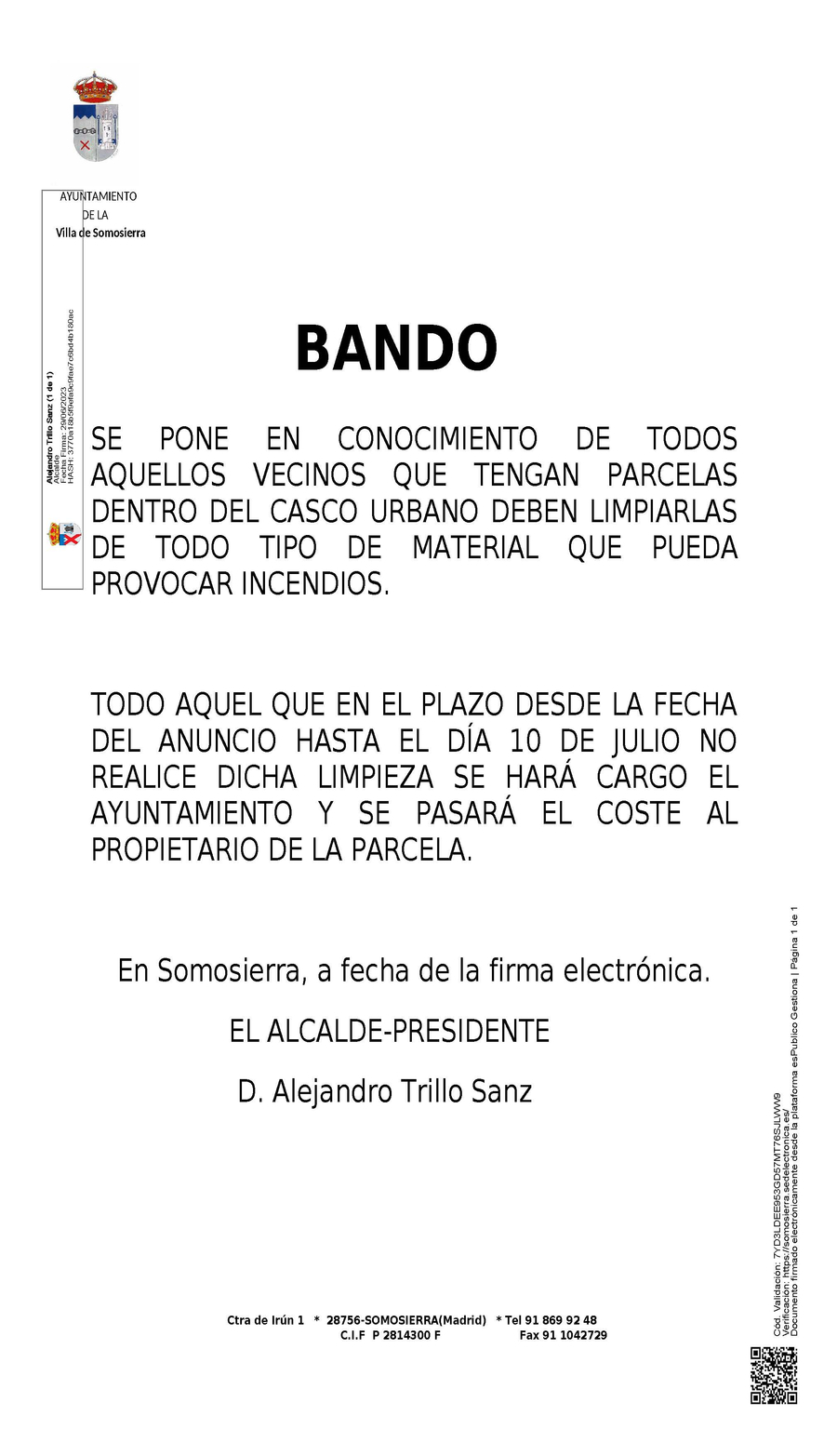 BANDO LIMPIEZA SOLARES