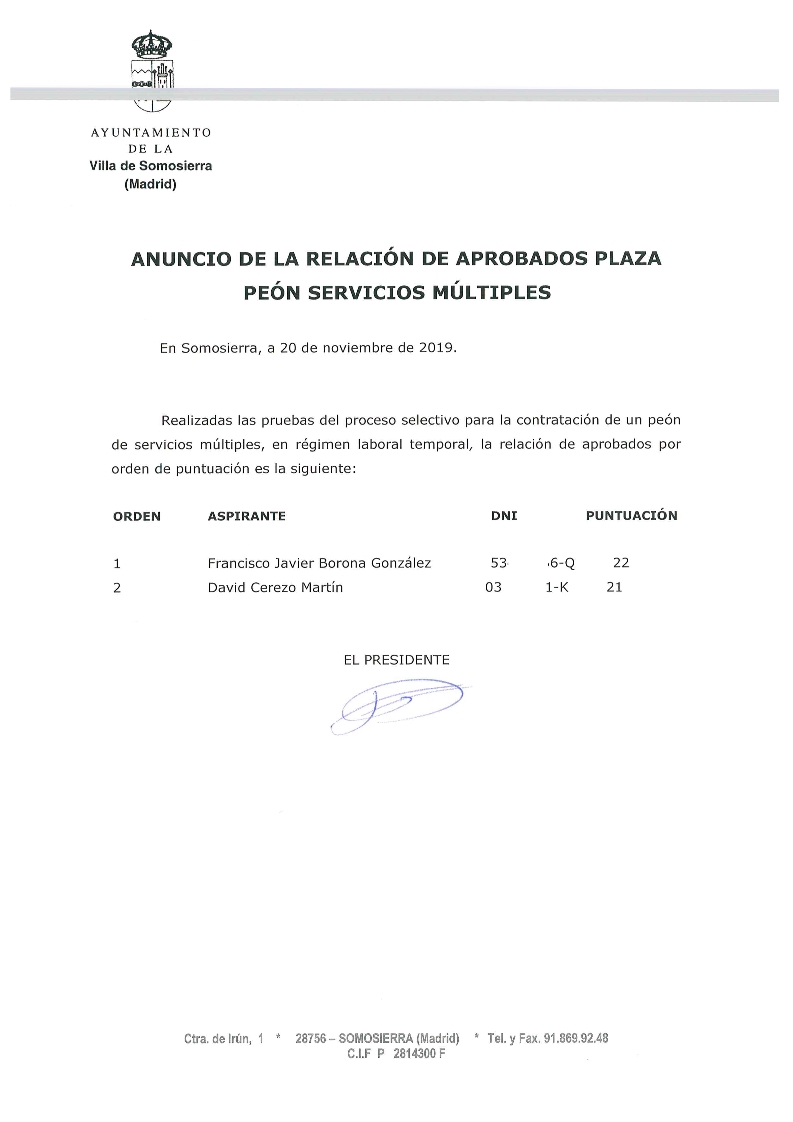 89 RESOLUCION DE ALCALDIA CONTRACION PEON