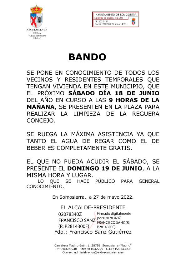 BANDO HACENDERA REGUERA 2022