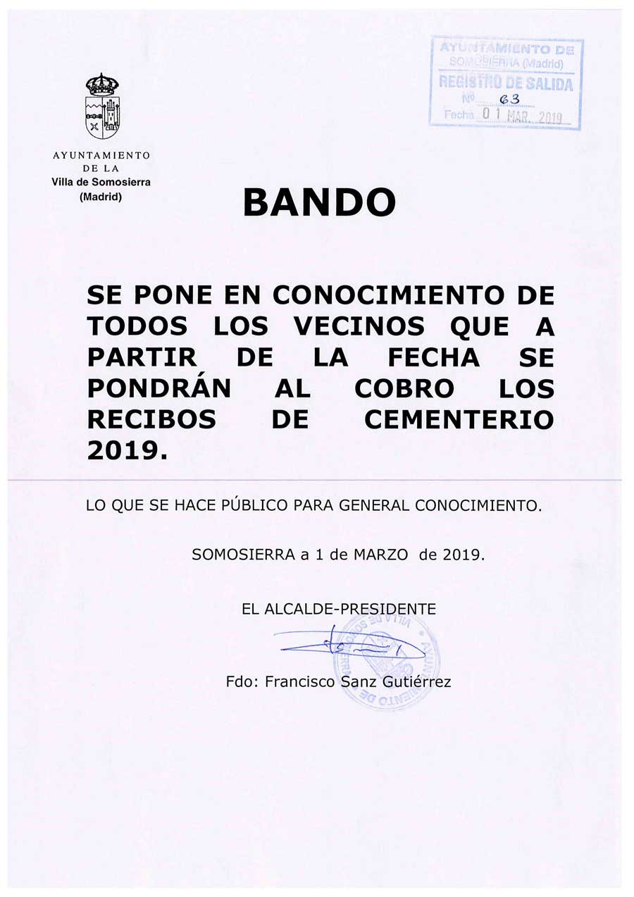 Bando cementerio 2019