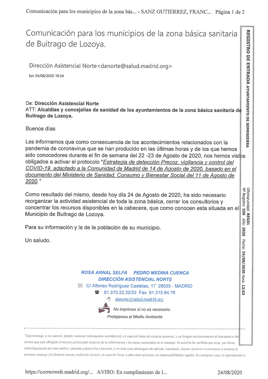 CENTRO SALUD agosto 2020