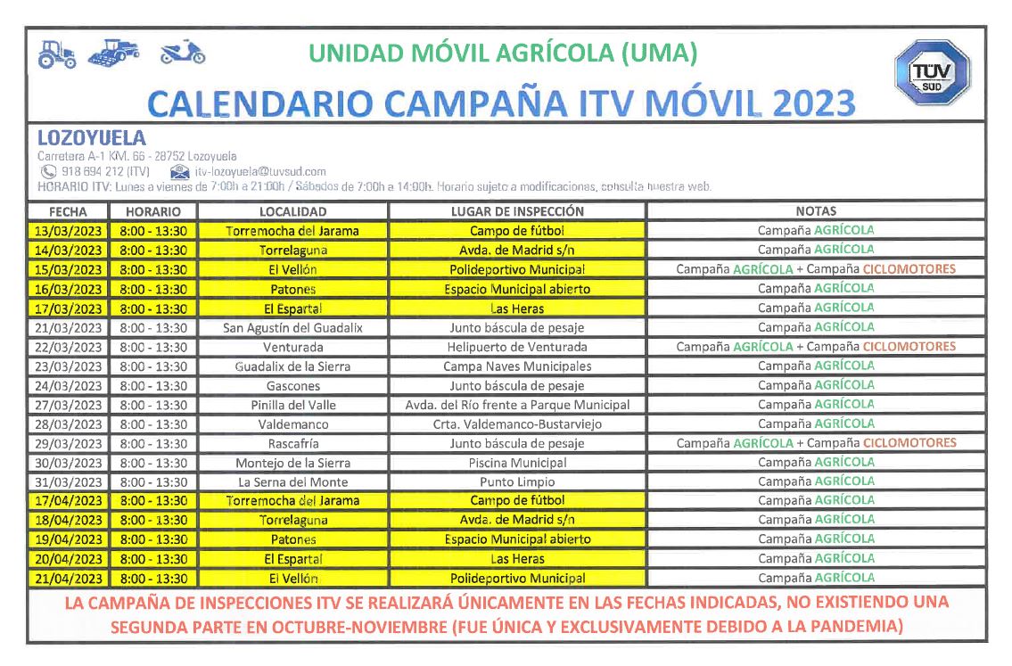 ITV MOVIL AGRICOLA 2023