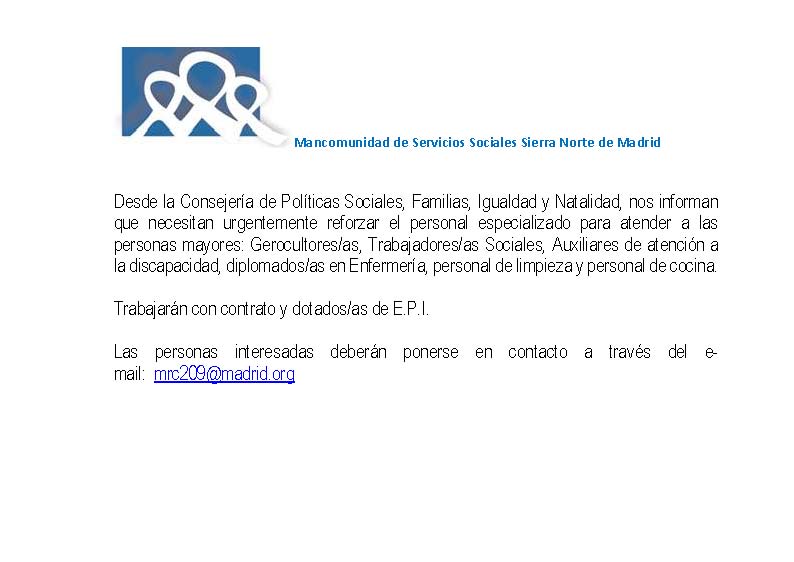 Ofertas empleo MSSSN