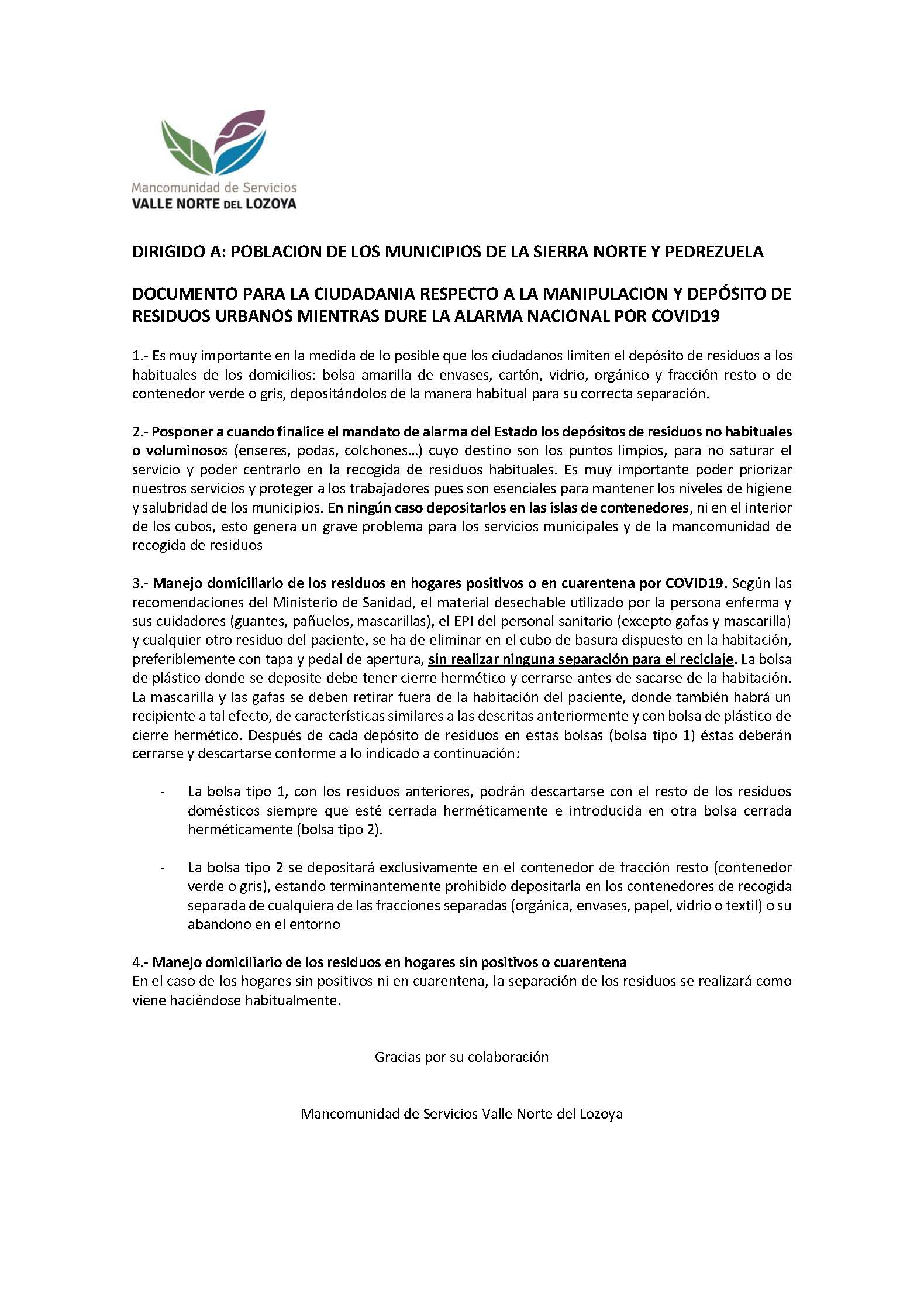 carta poblacion residuos covid19