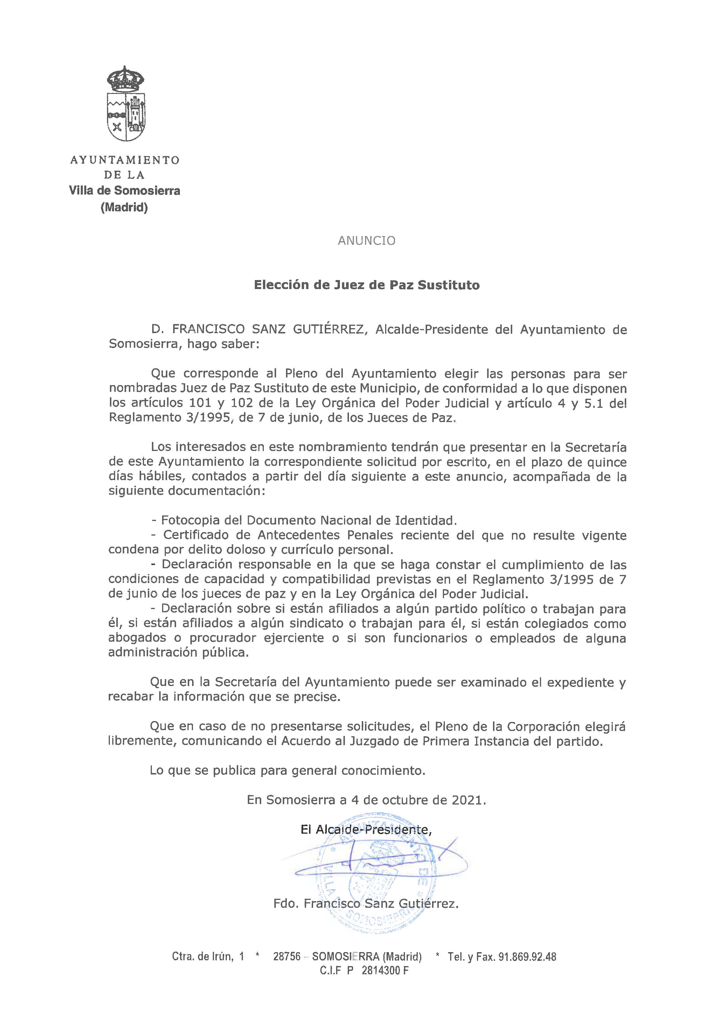 juez de paz sustituto oct 2021