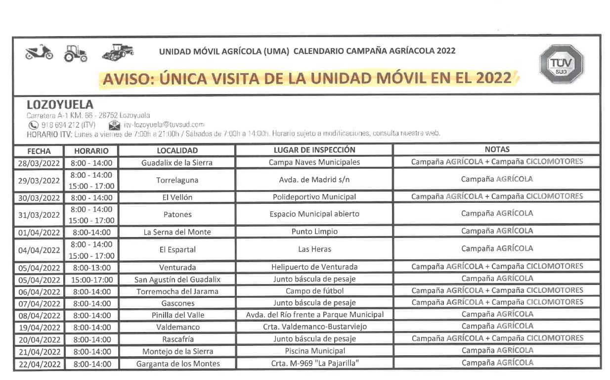 ITV MOVIL AGRICOLAS 2