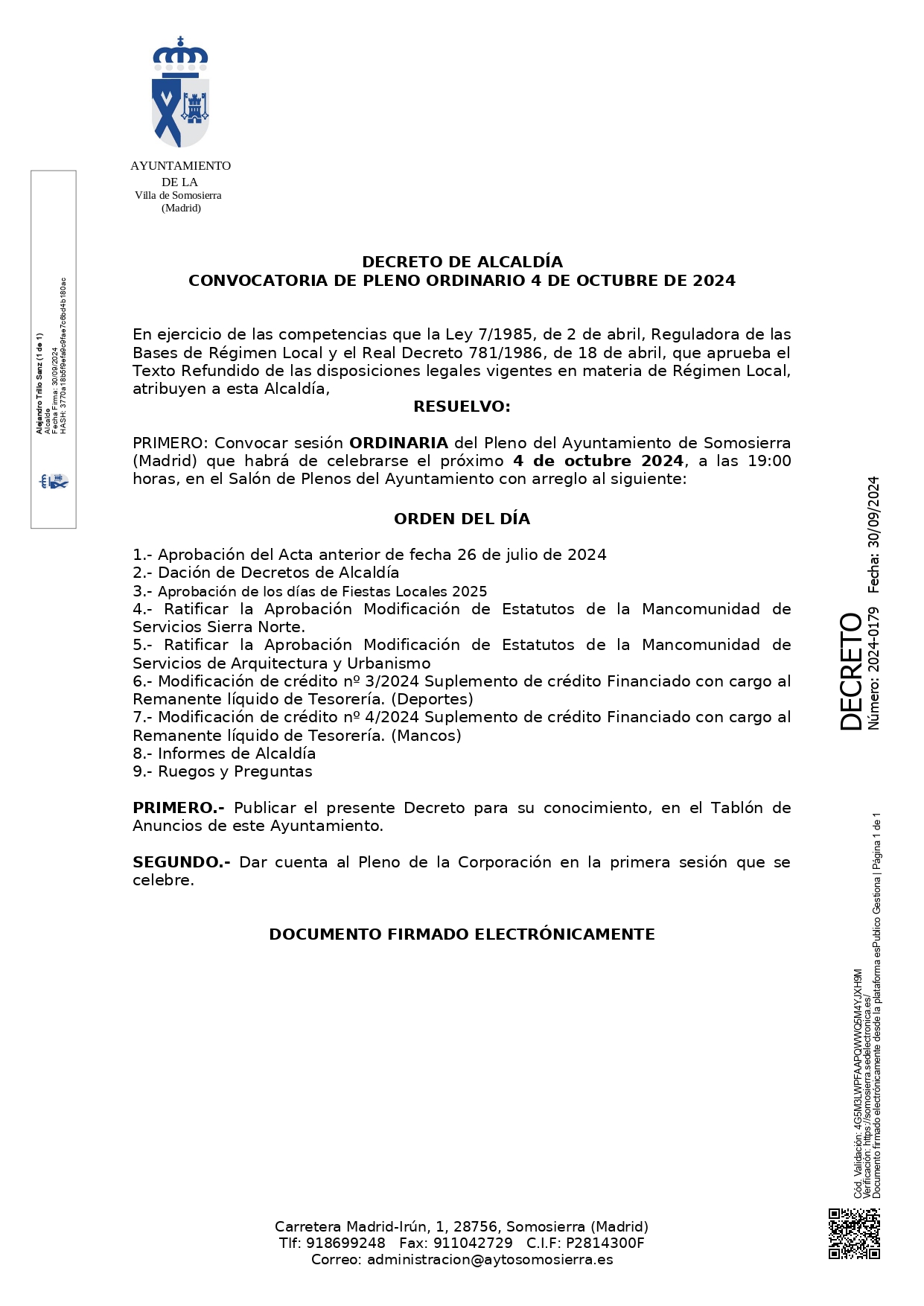 1 DECRETO 2024 0179 1 Decreto convocatoria ordinaria page 0001