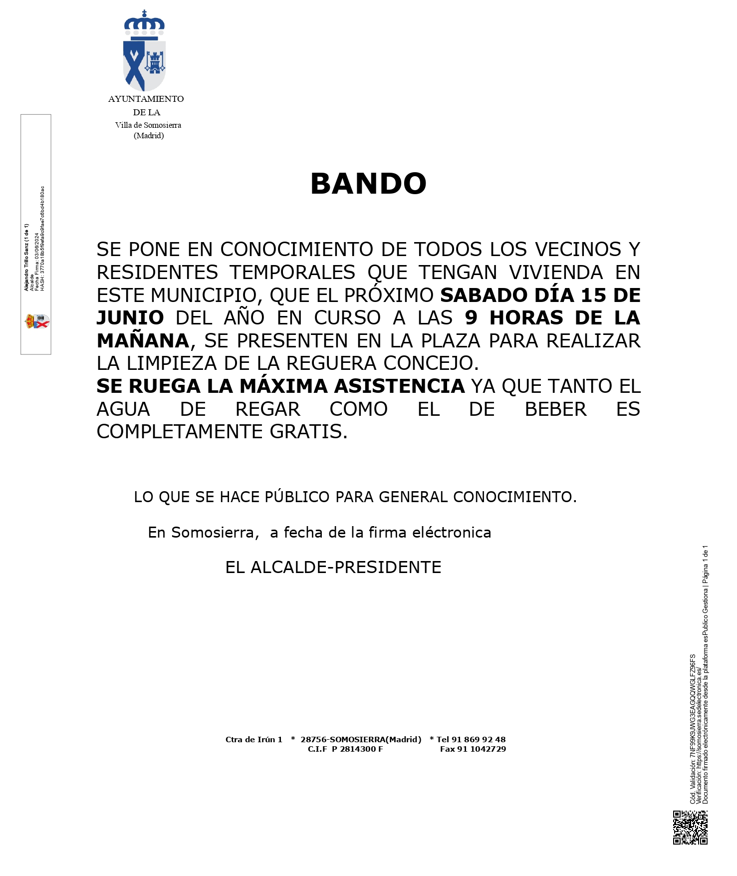 20240603 Comunicación Bando hacendera de reguera 2024