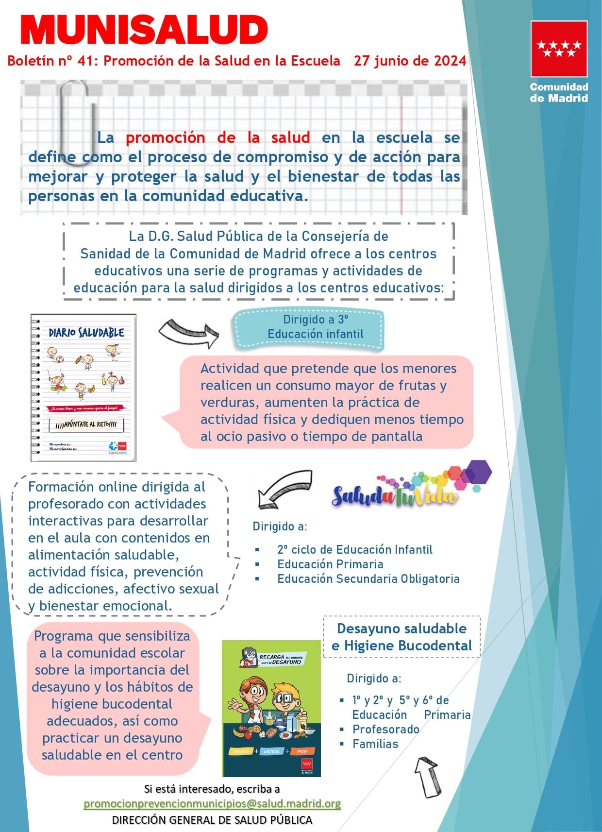 MUNISALUD 41 Promoción de la salud en la escuela 1