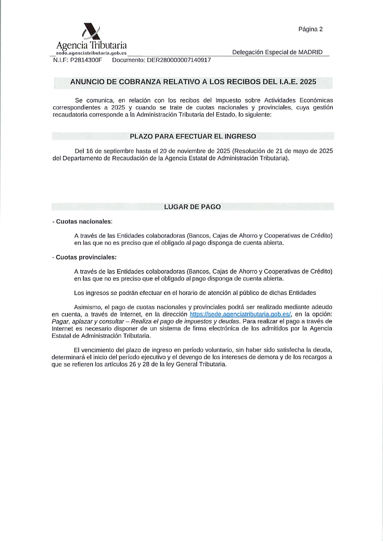 ANUNCIO COBRANZA IAE 2025