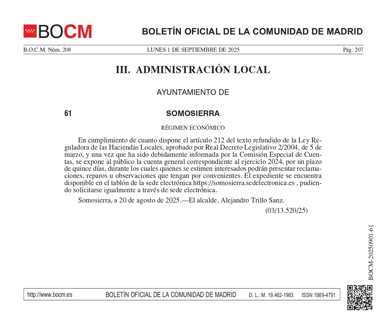 BOCM Cuenta general 2024
