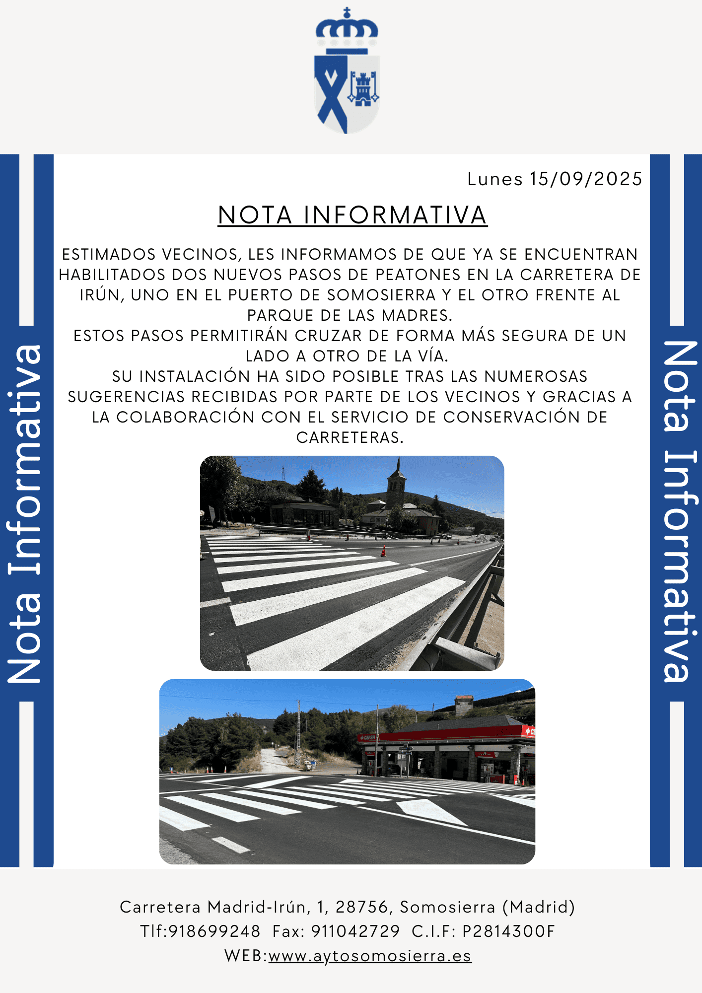 Nota Informativa Pasos de peatones
