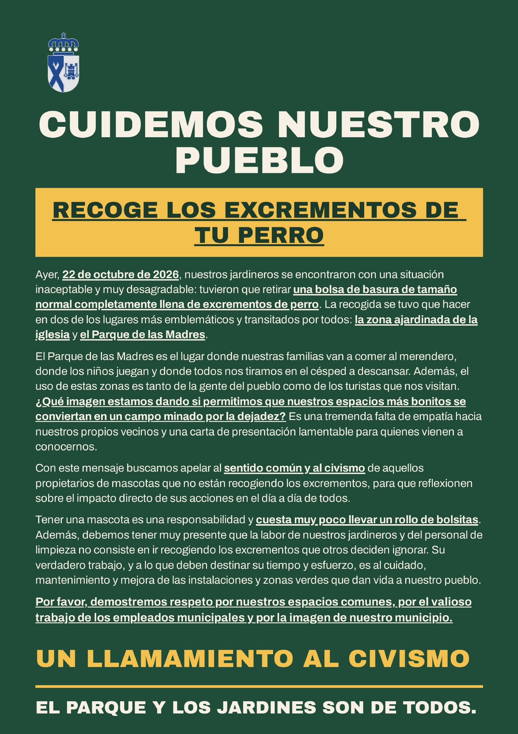Cartel Cuidemos nuestro pueblo